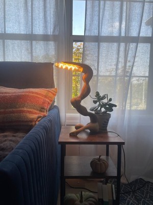 hand carved poplar desk lamp