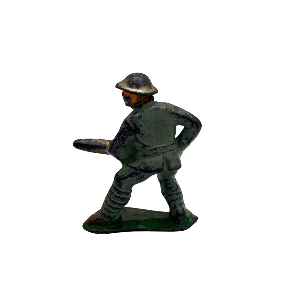 Lote De 2 Figuras De Colección Manoil No.28 Juguete De Plomo Soldados Infantería Ejército Segunda Guerra Mundial Foto 3 de 4