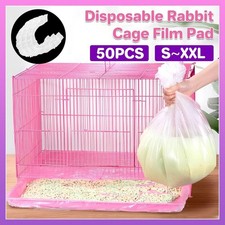 Aimall 50Pcs Disposable Plastic Rabbit Cage Liners Cleaning Pad Medium 50x30cm