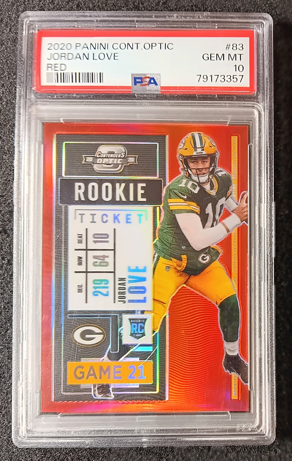 Jordan Love Panini Contenders Optic #83 Red