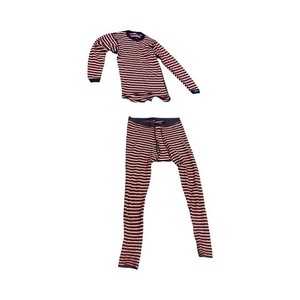 Vtg STIL Wool Thermal Set Size L Striped Long Johns Base Layer Made Netherlands