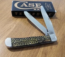 CASE XX New 81800 Golden Pine Cone Bone Handle 2 Blade Trapper Knife/Knives