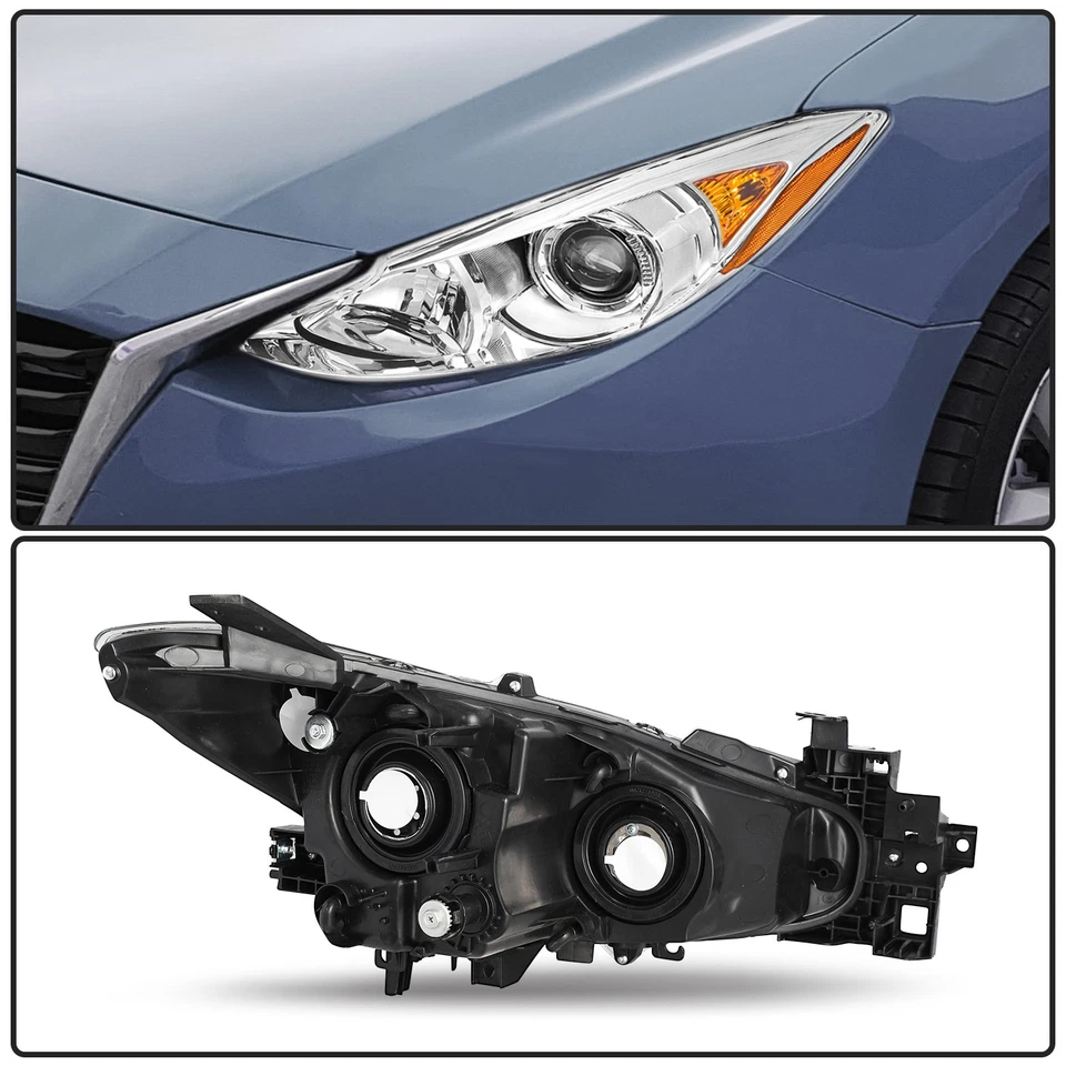Juego de faros halógenos transparentes derecho e izquierdo proyector Mazda 3 2014 2015 2016 Foto 3 de 4