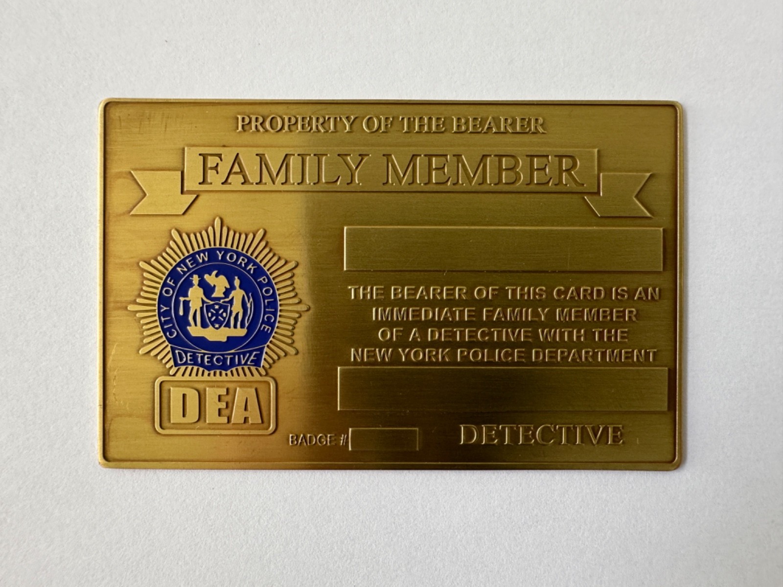 Lba Number Memory Card 1 NYPD PBA DEA LIFETIME GOLD CARD CARD 2026 Not LBA PBA SBA CEA | eBay