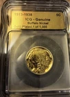ICG Graded 1 Of 1000 Gold Plated Buffalo Nickel