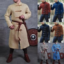 Mens Medieval Gambeson Viking Jacket Coat Armor Warrior Knight Halloween Cosplay