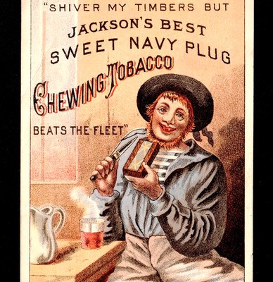 Shiver My Timbers Jacksons Navy Sweet Plug Tobacco Sailor Knife  Trade Card j.US