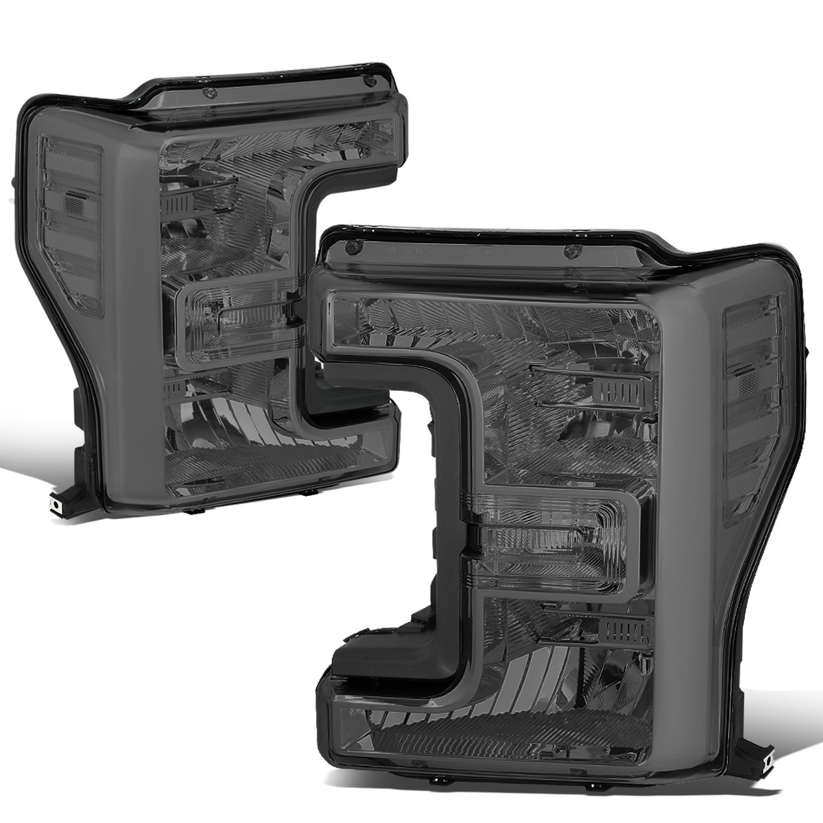 2017-2019 Ford F250 F350 Super Duty Smoked Clear Headlights