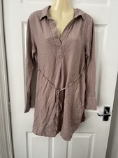 H&M mama shirt maternity blouse dress belted v neck long Sleeve