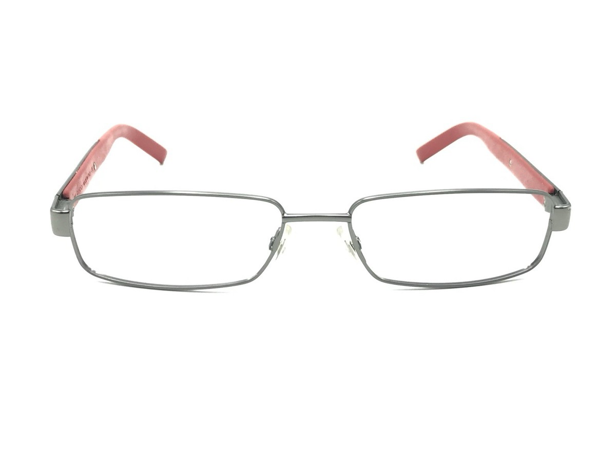 Gucci GG 1840 GRV Gunmetal Red Rectangular Eyeglasses Frame 53-16