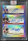 J.J MCCARTHY MICHAEL PENIX JR. RATTLER 2024 DONRUSS OPTIC ROOKIE TRIPLE AUTO /25