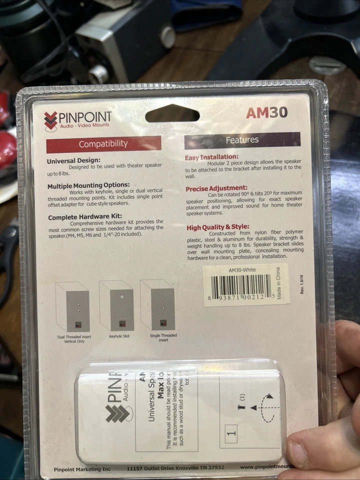 Altavoz de cine en casa universal Pinpoint montaje en pared AM30 blanco Foto 2 de 2