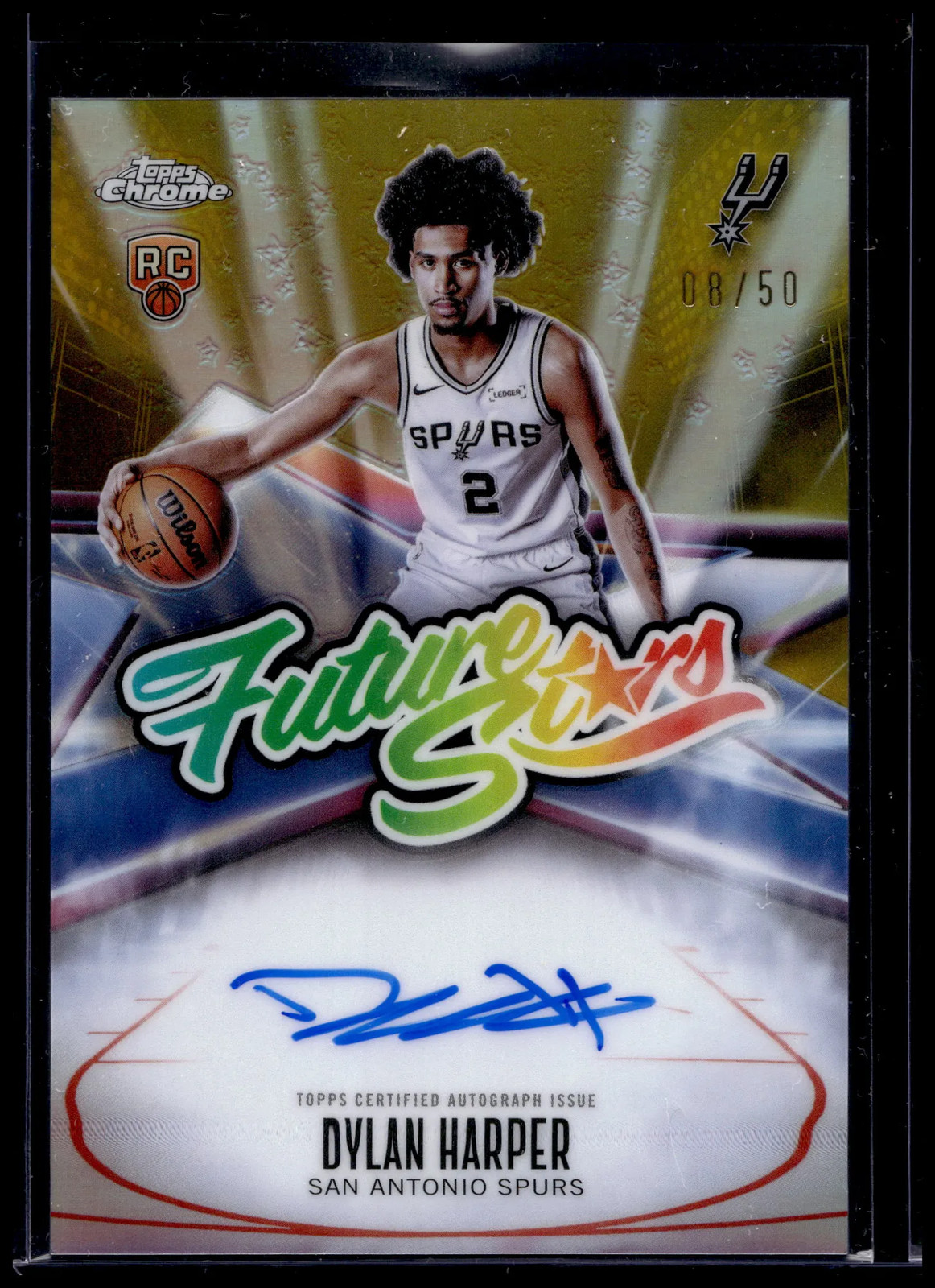 2025 Topps Chrome Future Stars Dylan Harper #FS-DH Gold Refractor /50 Auto
