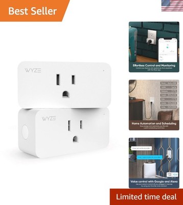 2-Pack 2.4GHz WiFi Smart Plug - Voice Control with Alexa & Google Assistant