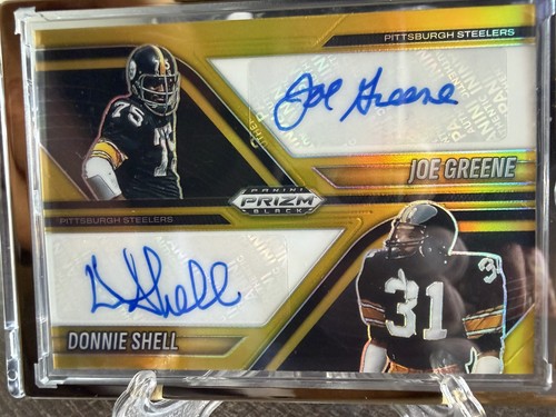 Prizm Black 2025 Gold Dual Auto "Mean" Joe Green, Donnie Shell Steelers 3/10