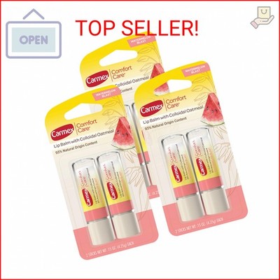 Carmex Comfort Care Lip Balm Sticks with Colloidal Oatmeal, Watermelon Blast Fla