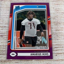 2024 Donruss Press Proof Purple Rated Rookie Amarius Mims (RC) Bengals