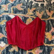 Victoria's Secret Red Strapless Satin Boning Corset Top S NWT