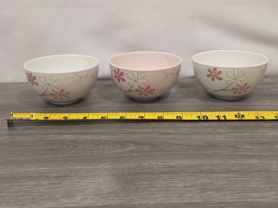 THE CELLAR Creamware With Floral Accents Fruit/Ice Cream Bowls - SET OF 3 