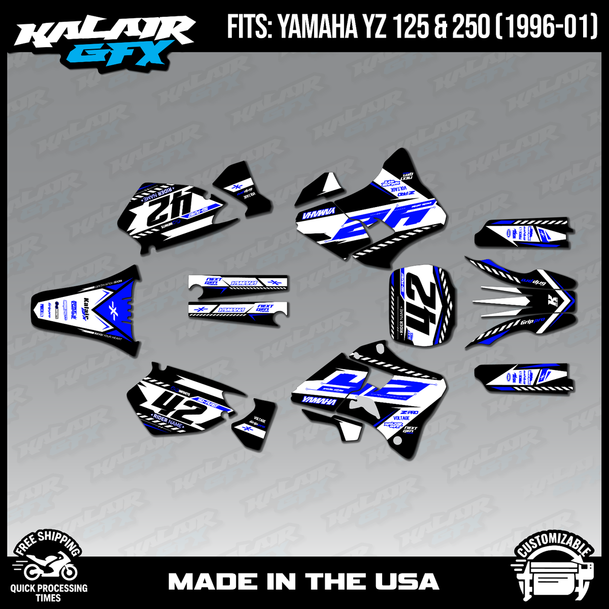 Graphics Kit for Yamaha YZ250 YZ125 (1996-2001) YZ 250 YZ 125
