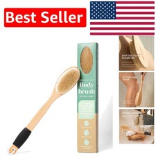 Medium Firmness Dry Body Brush with Silicone Grip for Exfoliation  Circulation