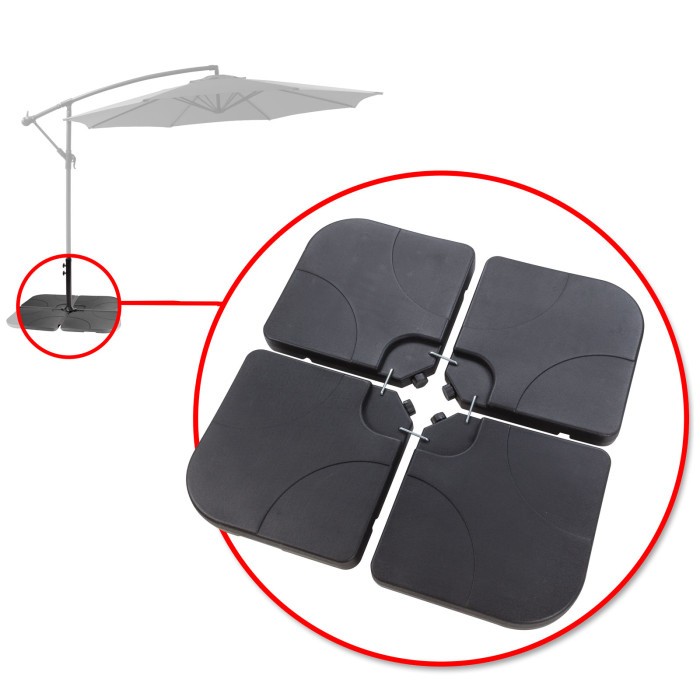 Dalles à lester pour parasol déporté lourd noir lot de 4