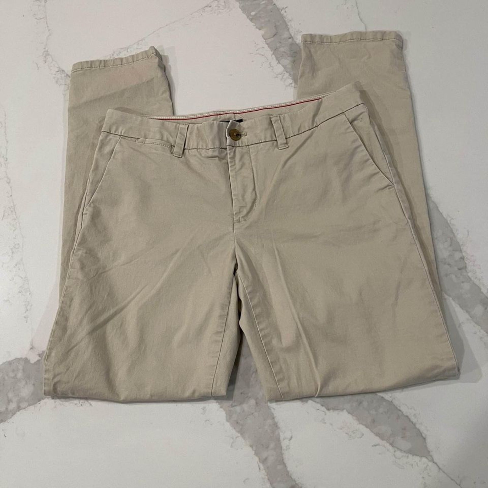 Tommy Hilfiger Women's Khaki Beige Slim Fit Chino Pants Size 6 image 2