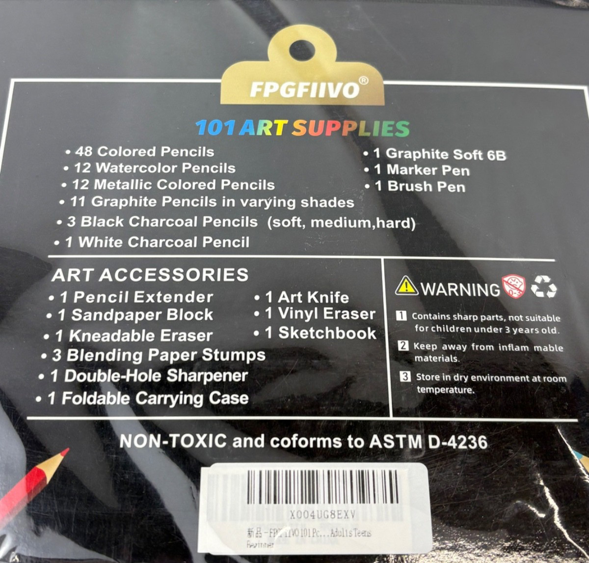 101 Pcs Sketch Art Set, Art Supplies with 3-Color Sketchbook and Tutorial-2 PACK