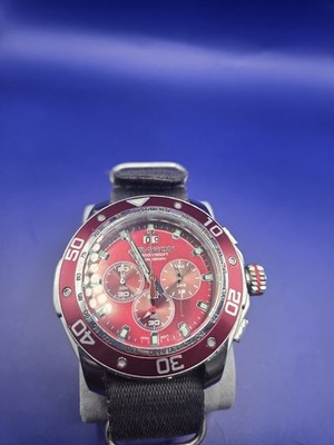 Aragon Virtuoso Titanium A006 Swiss Quartz Chrono Burgundy Red 48mm Dial Watch