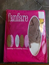 NIP Vintage Fanfare Micro-Mesh One SIze Fits All Stockings Mellow Beige