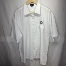 Antigua Pittsburgh Penguins White Short Sleeve Button Up Shirt XL