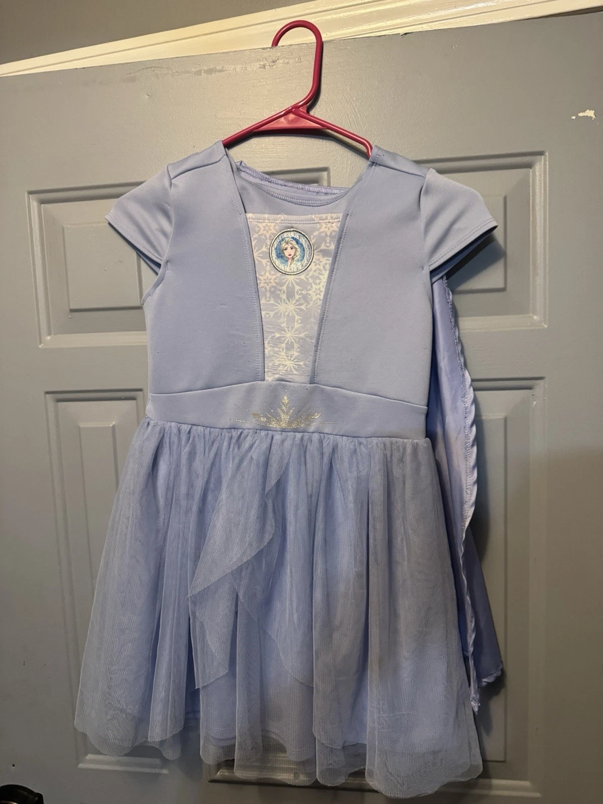 Disney Frozen II Elsa Girls Dress Purple/White, Size M 7/8