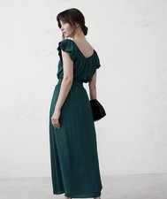 Banana Republic Emerald Silky Scoop Back Maxi Dress Size S NWOT