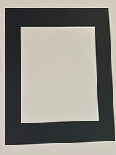 Black 11x14 Mat for 8x10 Photo White Core 45 Bevel Cut, Ready for Framing