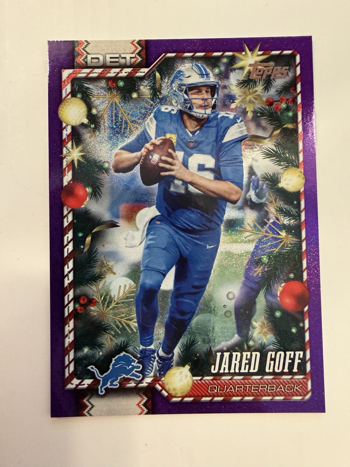 2026 Topps Holiday - Jared Goff - Chrome Purple Glitter -  /99 - Detroit Lions