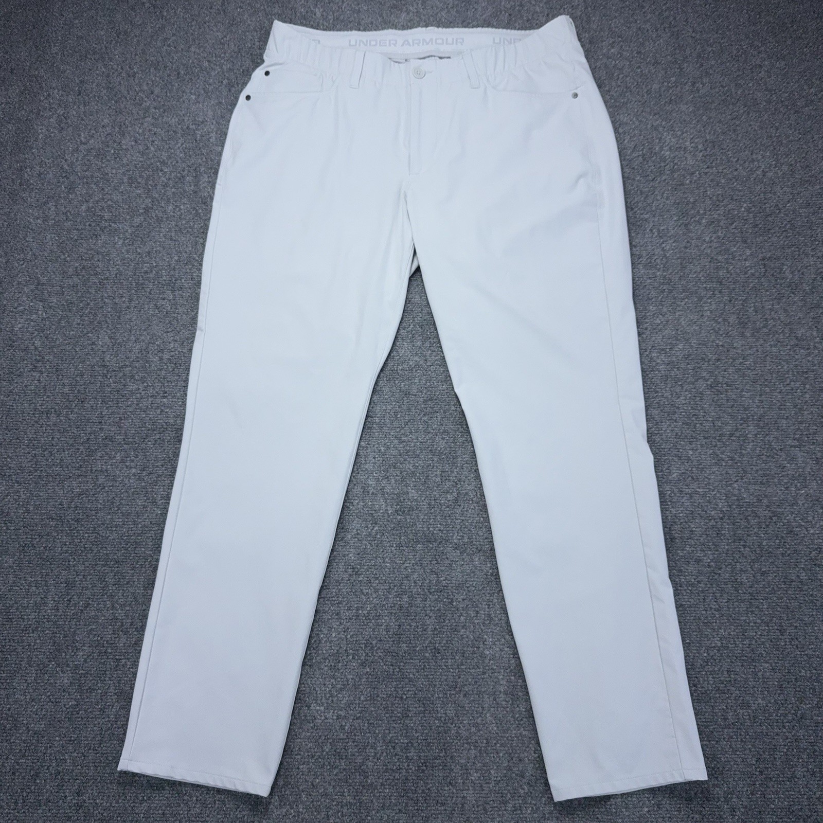 Under Armour Pants Mens 36x30 White UA Drive Performance Golf Stretch 5 Pocket