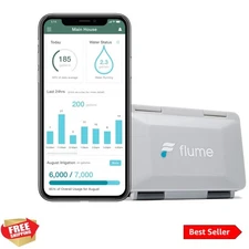 2 Smart Home Water Monitor & Leak Detector – WiFi Connected, Real-Time Usage ...