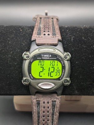 Timex Expedition Indiglo WR 100m Digital Chronograph Watch T48042 New Battery