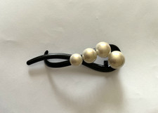 Elegant large cream colored faux pearls on hair clip, great gift. AU-1R