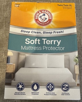 Arm & Hammer Twin/Twin XL Soft Terry Mattress Protector New