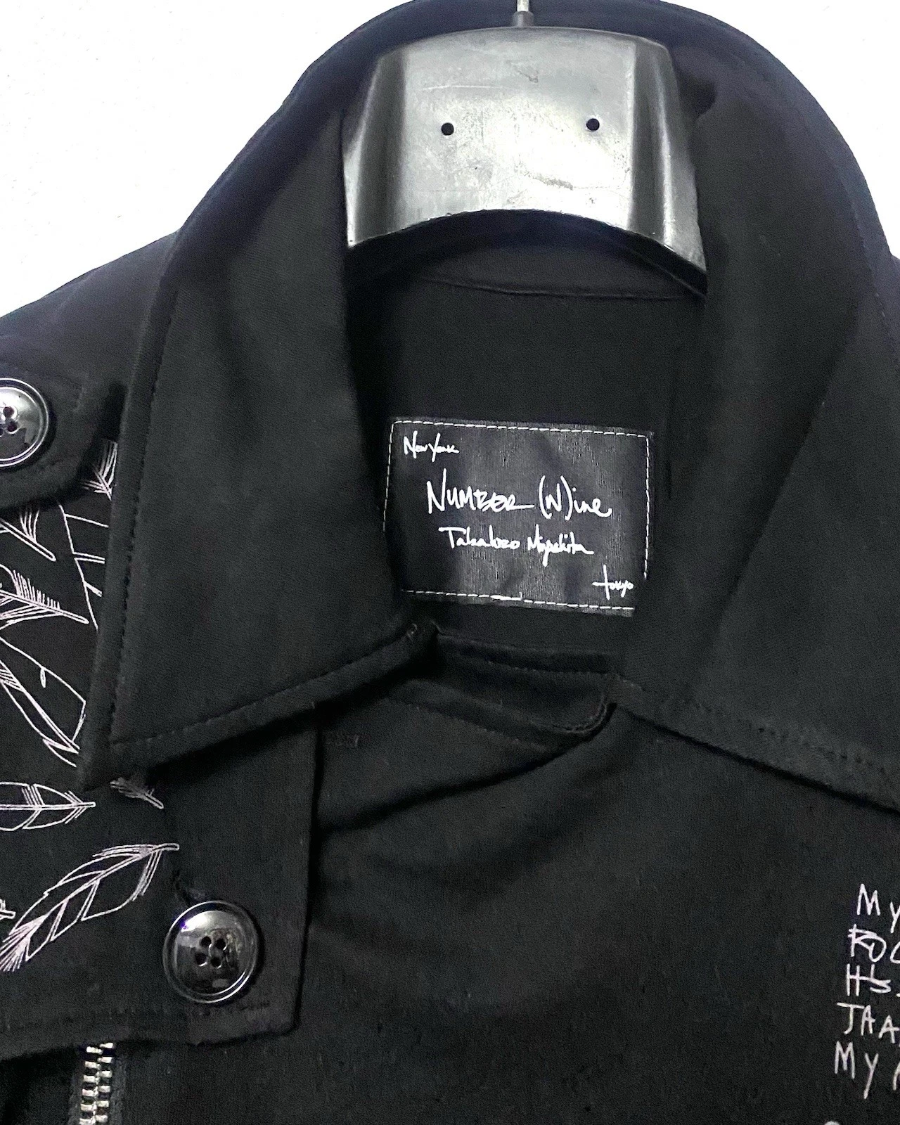 Number (N)ine Takahiro Miyashita Black Biker Jacket L Zip/Button Pockets - product detail image 4