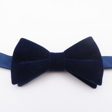 Stafford Bow Tie Black Velvet Solid 2.5" Wide Pre Tie Polyester Tuxedo