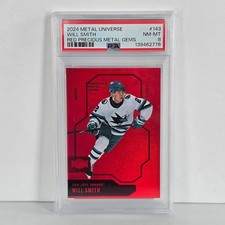 2024-25 Skybox Metal Universe Rookies PMG Red /100 Will Smith #143 Rookie PSA 8