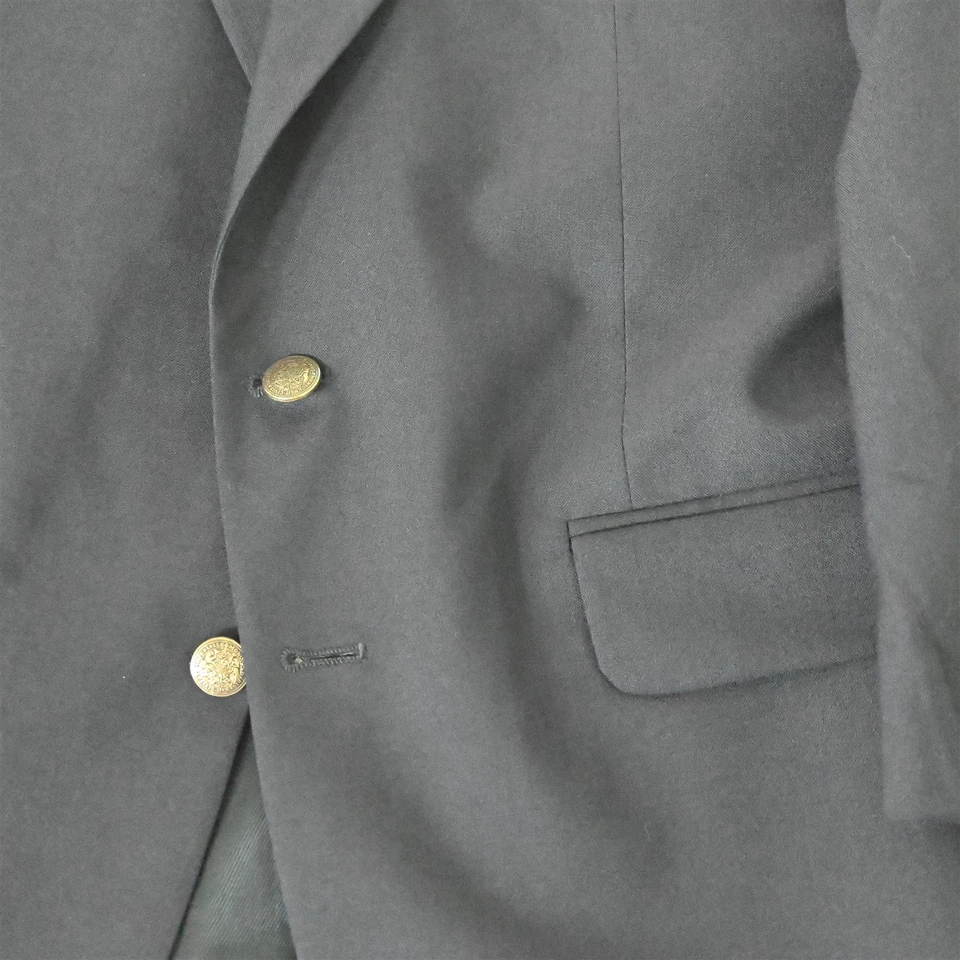 Chaqueta Blazer Abrigo Deportivo De Colección Oscar De La Renta 40S Azul Marino 100% Lana Dorado Botón Foto 3 de 4