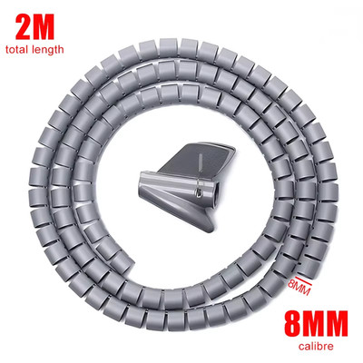 2M Kabel Drahtschutz Kabel Organizer Management Drahtwickler Rohr Flexibler Draht
