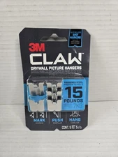3PH15M-5ES Claw Drywall Picture Hangers 3M Holds 15 Pounds 5 Pack Metal