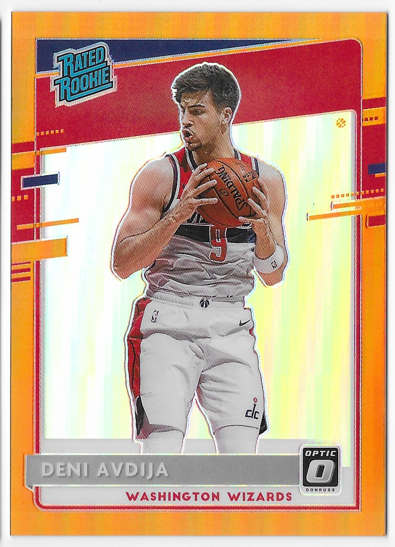 DENI AVDIJA 2020 PANINI OPTIC ORANGE PRIZM RATED ROOKIE CARD #186/199!