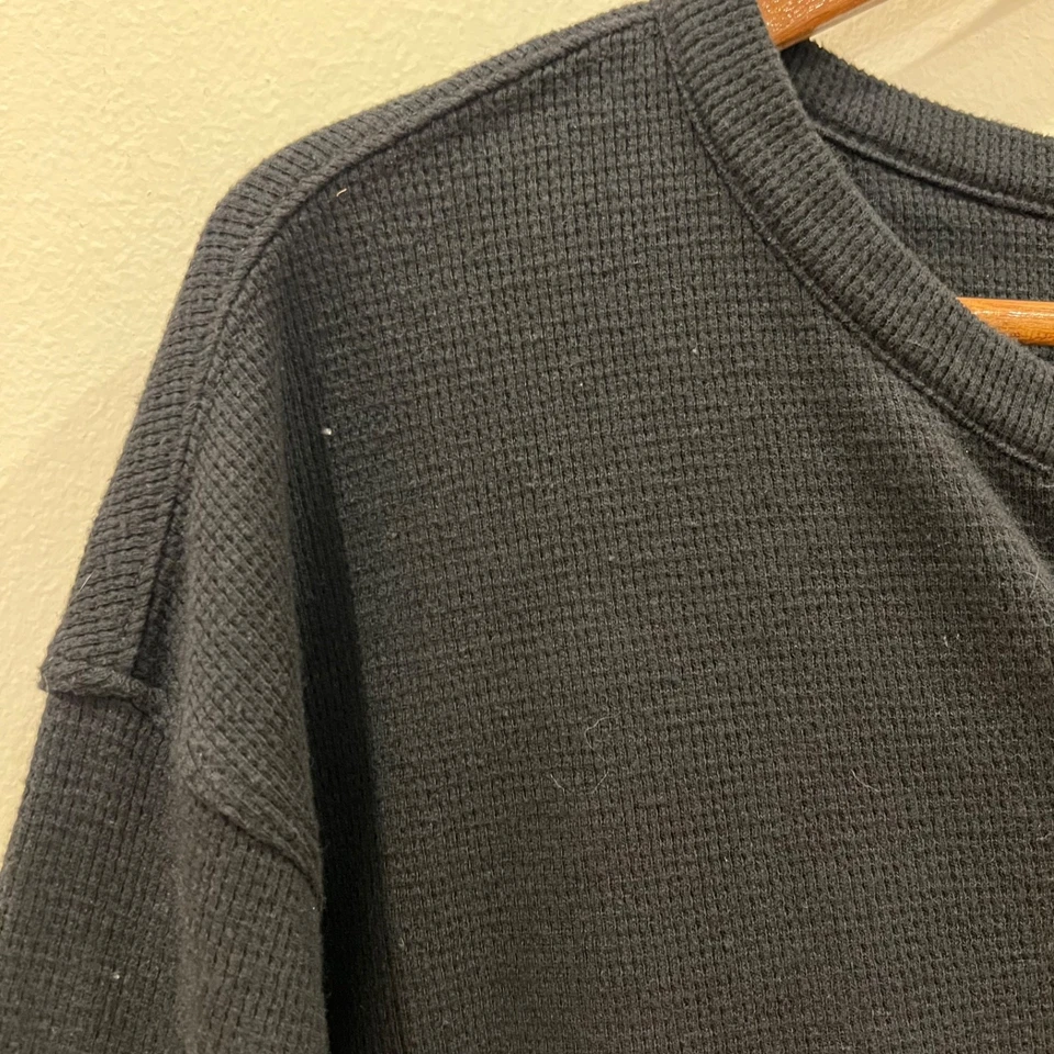 Camisa Henley Tejida Goffle Térmica Goodfellow Para Hombres XXL Negra Manga Larga Informal Foto 4 de 4