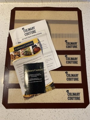 Culinary Couture Silicone Non-Stick Oven Liner Set, Beige Brown, set of 4