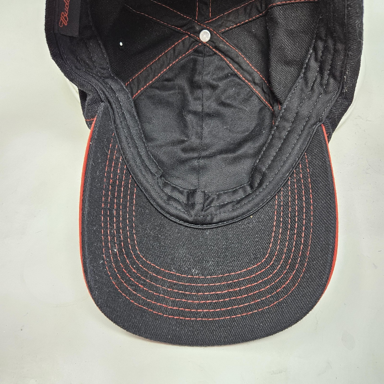 Budweiser Hat Cap Strap Back Black Embroidered Ad… - image 6